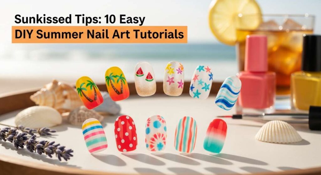 Sunkissed Tips: 10 Easy DIY Summer Nail Art Tutorials featured: sunkissed tips: 10 easy diy summer nail art tutorials