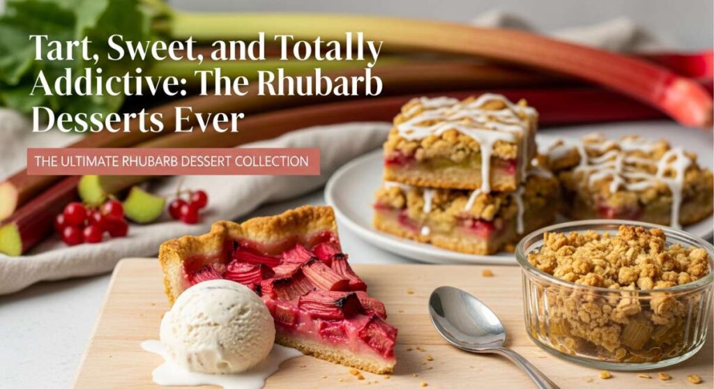 Tart, Sweet, and Totally Addictive: The Best Rhubarb Desserts Ever featured: tart, sweet, and totally addictive: the best rhubarb desserts ever