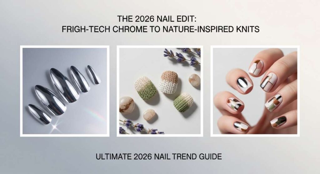 The 2026 Nail Edit: From High-Tech Chrome to Nature-Inspired Knits featured: the 2026 nail edit: from high tech chrome to nature inspired knits