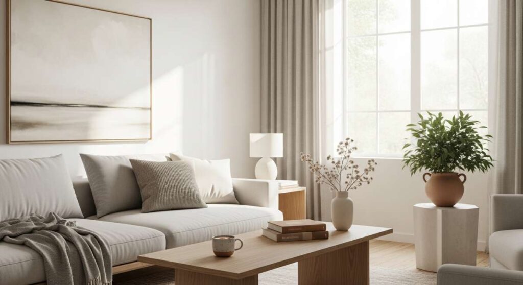 featured: the art of warm minimalism: creating a cozy clutter free sanctuary
