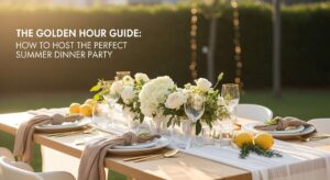 featured: the golden hour guide: how to host the perfect summer dinner party