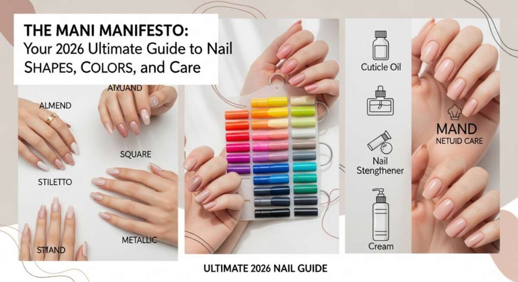 The Mani Manifesto: Your 2026 Ultimate Guide to Nail Shapes, Colors, and Care featured: the mani manifesto: your 2026 ultimate guide to nail shapes, colors, and care