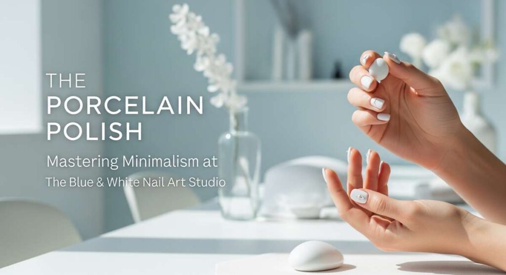 featured: the porcelain polish: mastering minimalism at the blue & white nail art studio