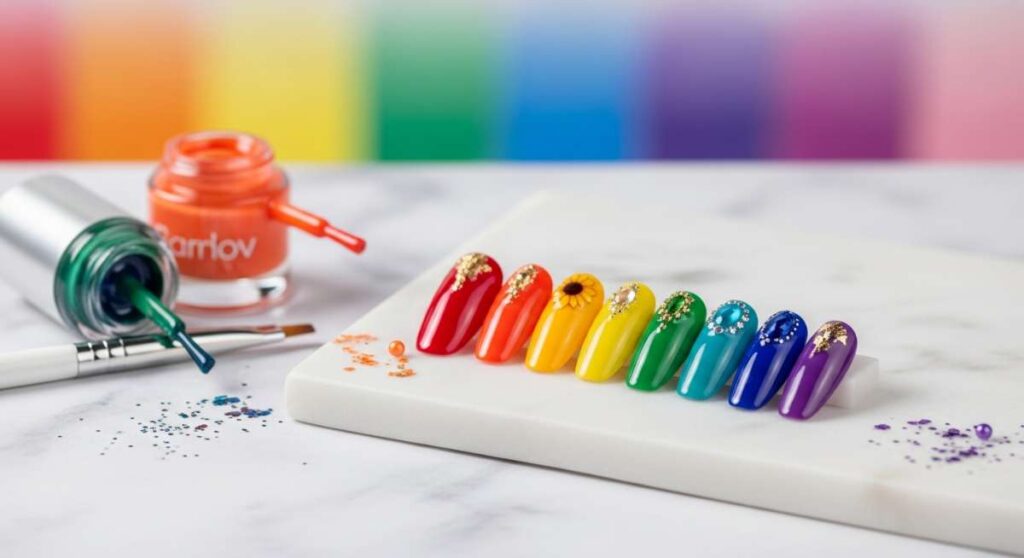 featured: the rainbow edit: mastering the art of colorful luxury nails