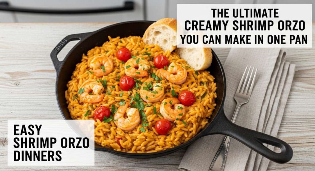 featured: the ultimate creamy shrimp orzo you can make in one pan