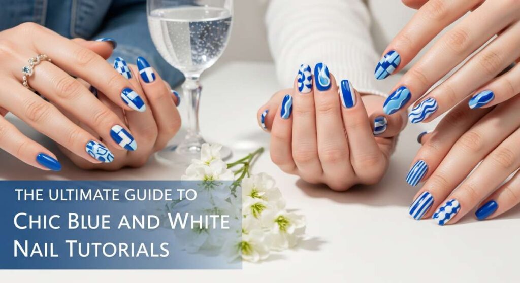 featured: the ultimate guide to modern blue and white nail art