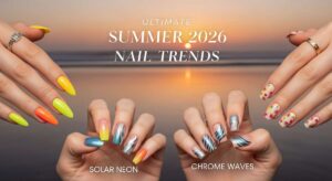 featured: the ultimate guide to summer 2026 nails: from solar neons to chrome waves