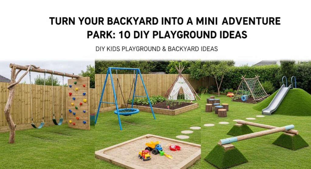 featured: turn your backyard into a mini adventure park: 10 diy playground ideas