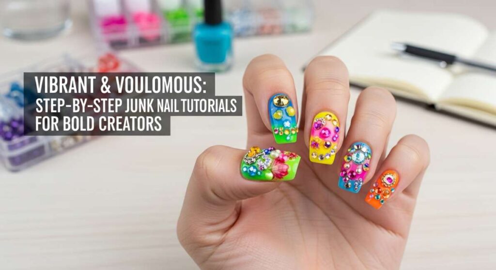 featured: vibrant & voluminous: step by step junk nail tutorials for bold creators