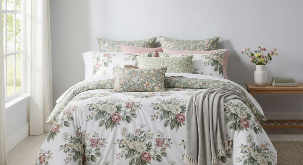 featured: vintage bedding secrets: how to style timeless florals for a cozy retreat