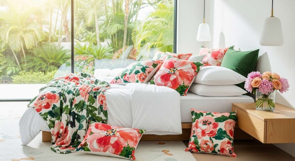 featured: waking up in paradise: why we’re obsessed with floral bedroom decor