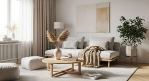 featured: warm minimalism: how to create a cozy living room sanctuary