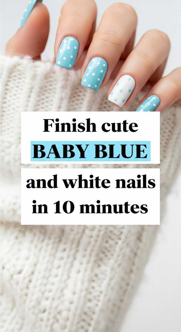 Finish Cute Baby Blue And White Nails In 10 Minutes 69f4c12147e91