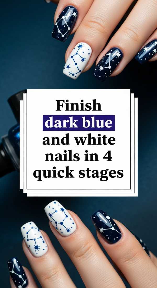 Finish Dark Blue And White Nails In 4 Quick Stages 69f4c3247739e