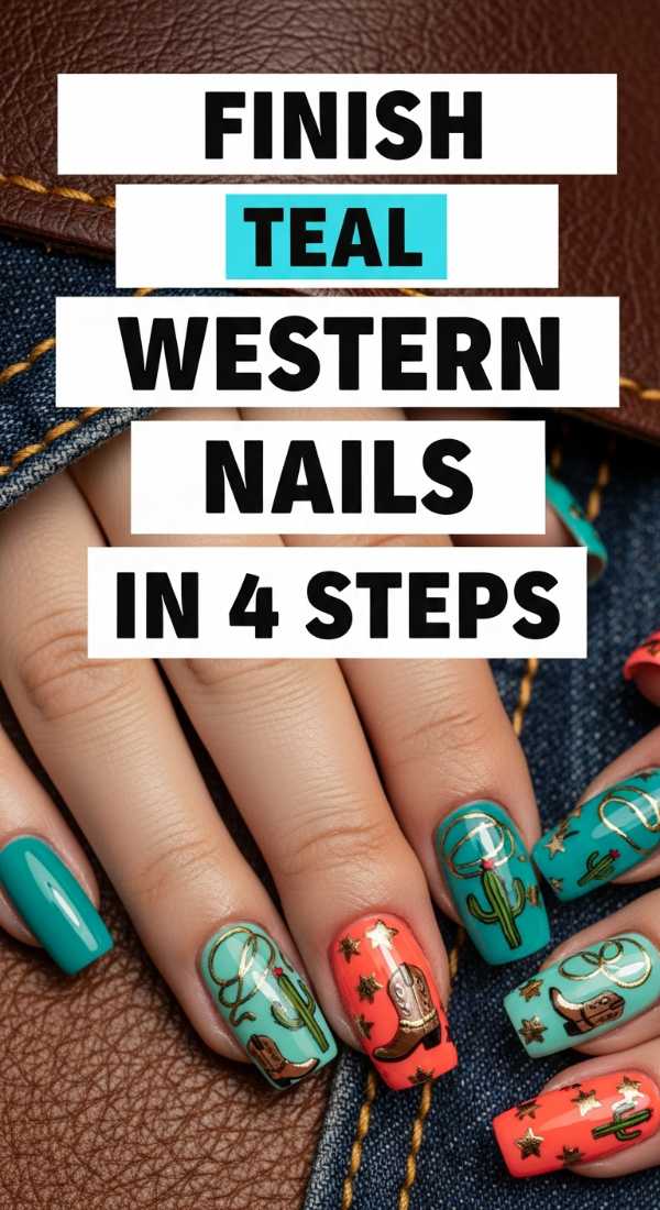 Finish Teal Western Nails In 4 Steps 6a05a1277cc3d
