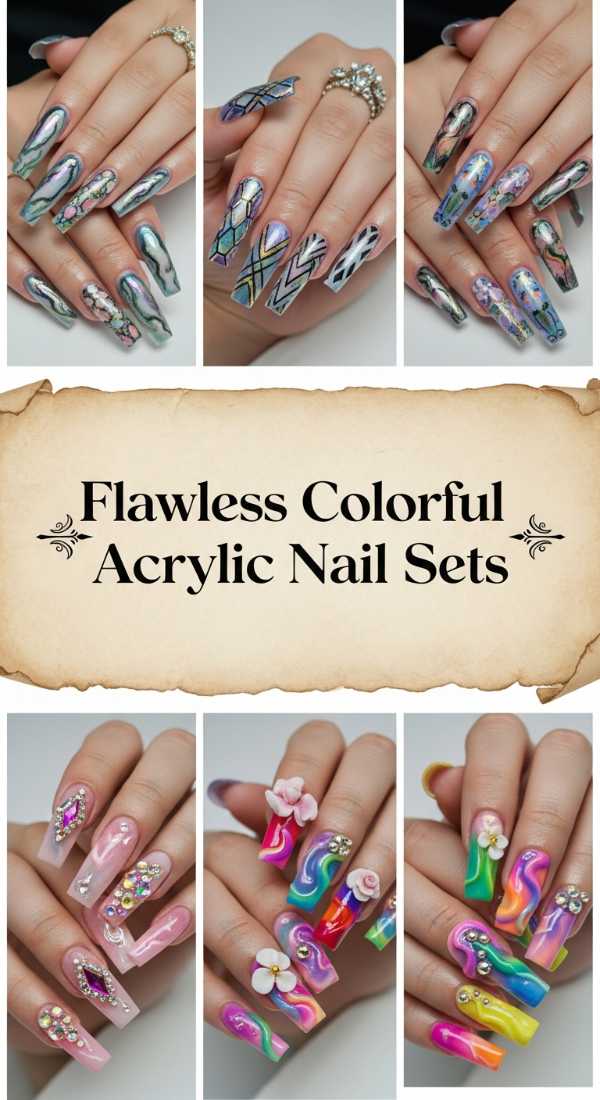 Chasing Color: 15 Vibrant Nail Designs to Brighten Your Week Flawless Colorful Acrylic Nail Sets 6a08b1ac5b8ae