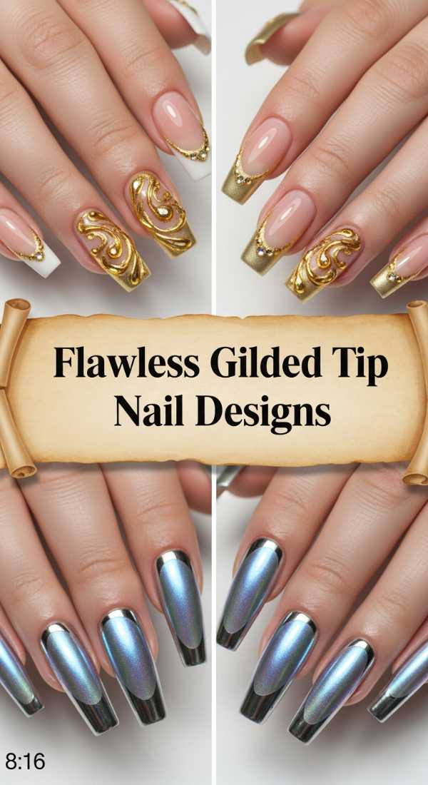 Flawless Gilded Tip Nail Designs 6a085840ab5b0