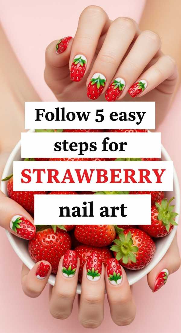 Follow 5 Easy Steps For Strawberry Nail Art 6a0331272bc24