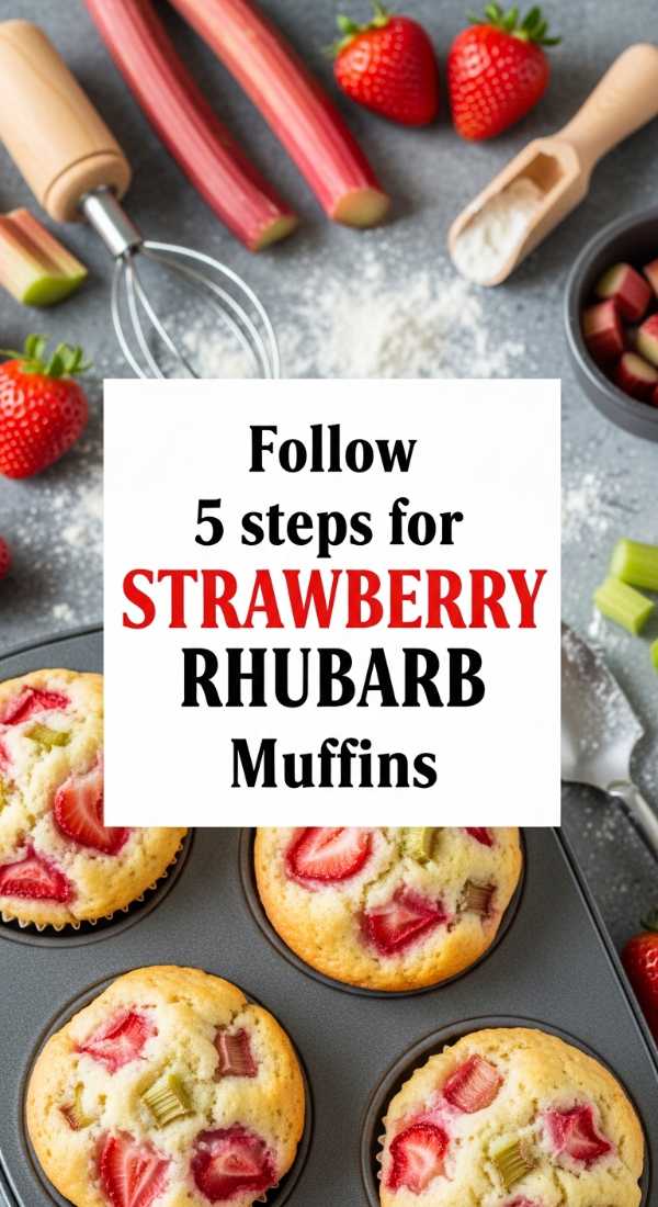 Follow 5 Steps For Strawberry Rhubarb Muffins 69fd8aab505bd
