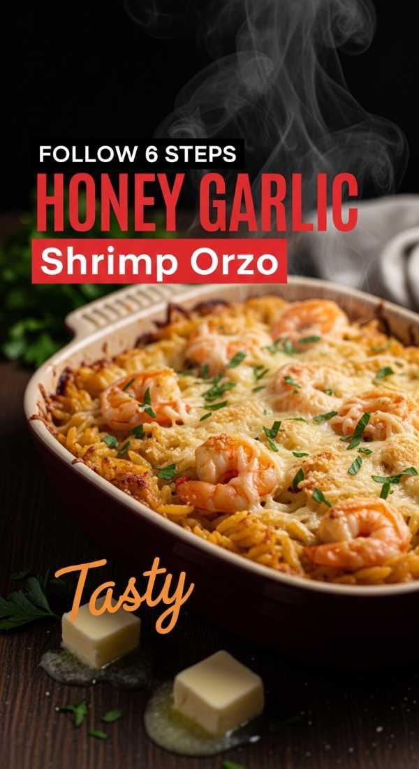 Follow 6 Steps To Bake Honey Garlic Shrimp Orzo 69f721ee78dfd