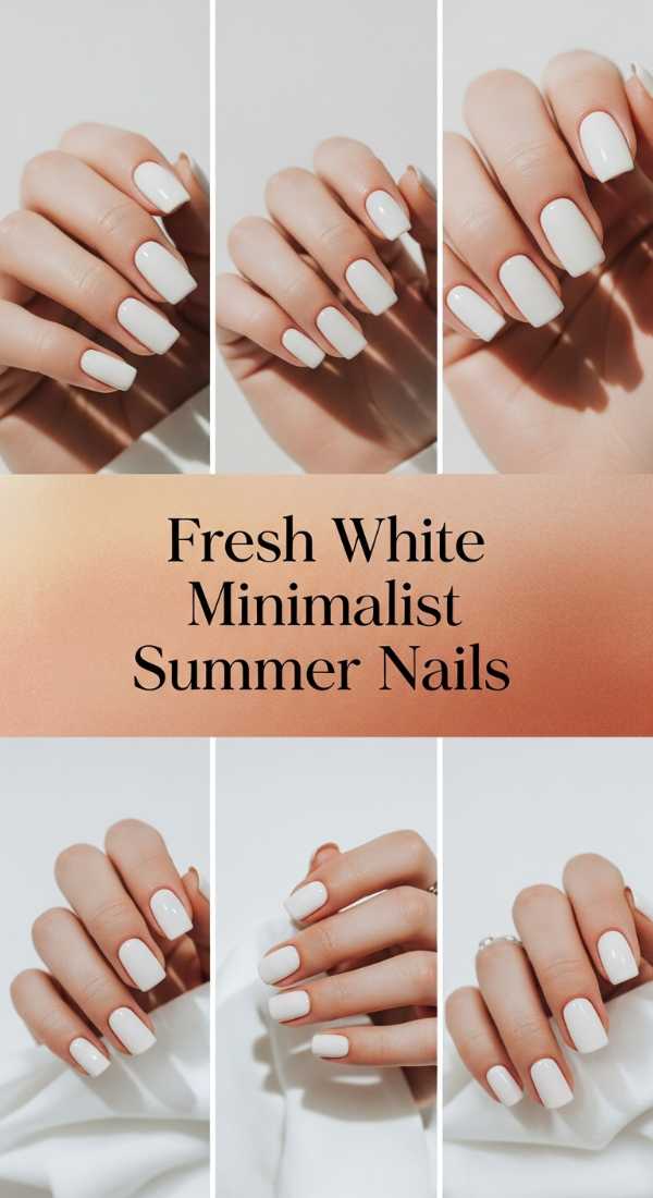 Fresh White Minimalist Summer Nails 6a006c63d171c