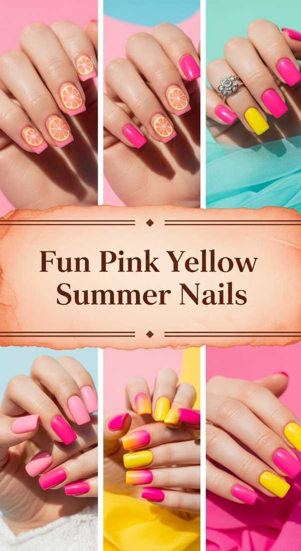 Fun Pink Yellow Summer Nails 6a006b734f68f