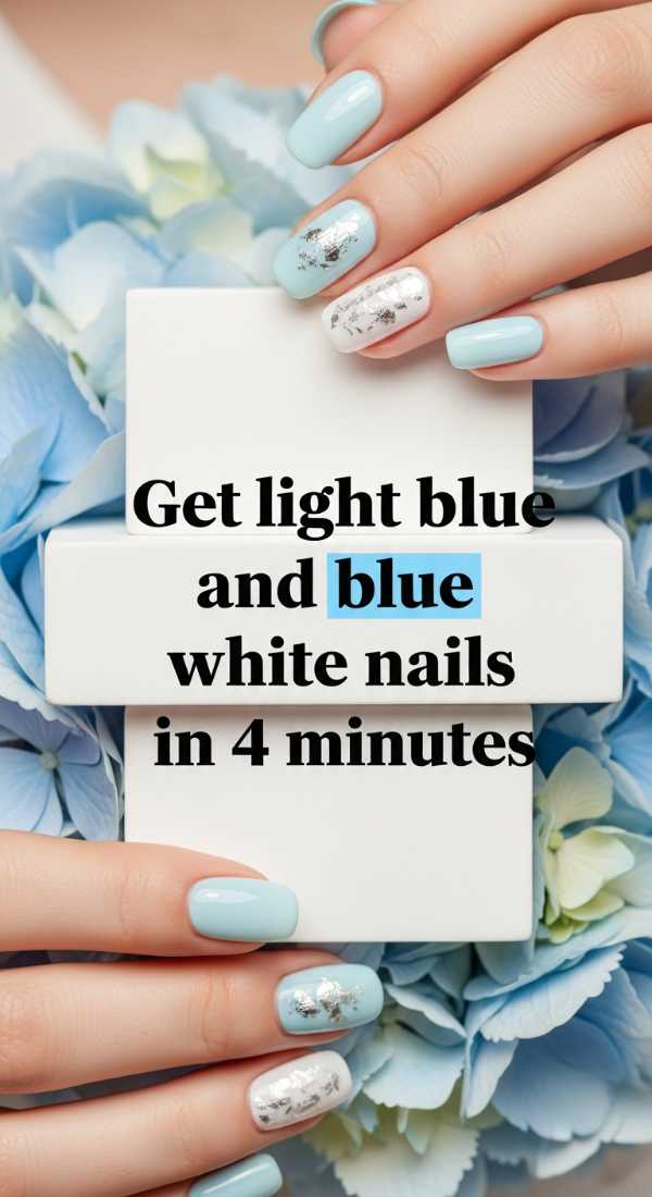 Get Light Blue And White Nails In 4 Minutes 69fc7e4faa71a