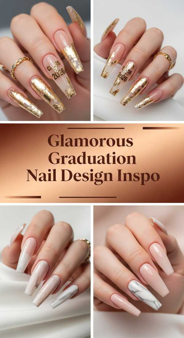 Luxe May Milestones: Elevate Your Celebration Style Glamorous Graduation Nail Design Inspo 6a1347cd2549a