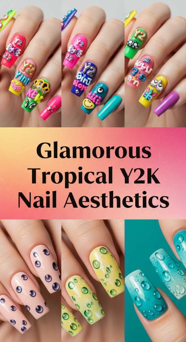 Island Elegance: Why Luxury Tropical Nails are This Summer's Hottest Trend Glamorous Tropical Y2k Nail Aesthetics 6a134c64df4a4