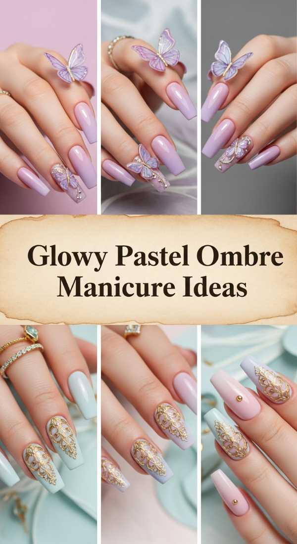 Glowy Pastel Ombre Manicure Ideas 6a1341fbdb2b4