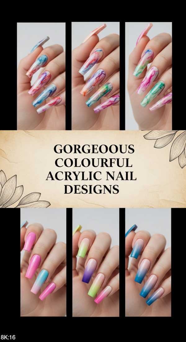 Gorgeous Colourful Acrylic Nail Designs 6a08b01d6b4c0