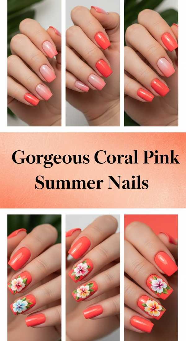 The Ultimate Guide to 2026 Summer Manicures: Colors, Shapes, and Art Gorgeous Coral Pink Summer Nails 6a006b7f87204