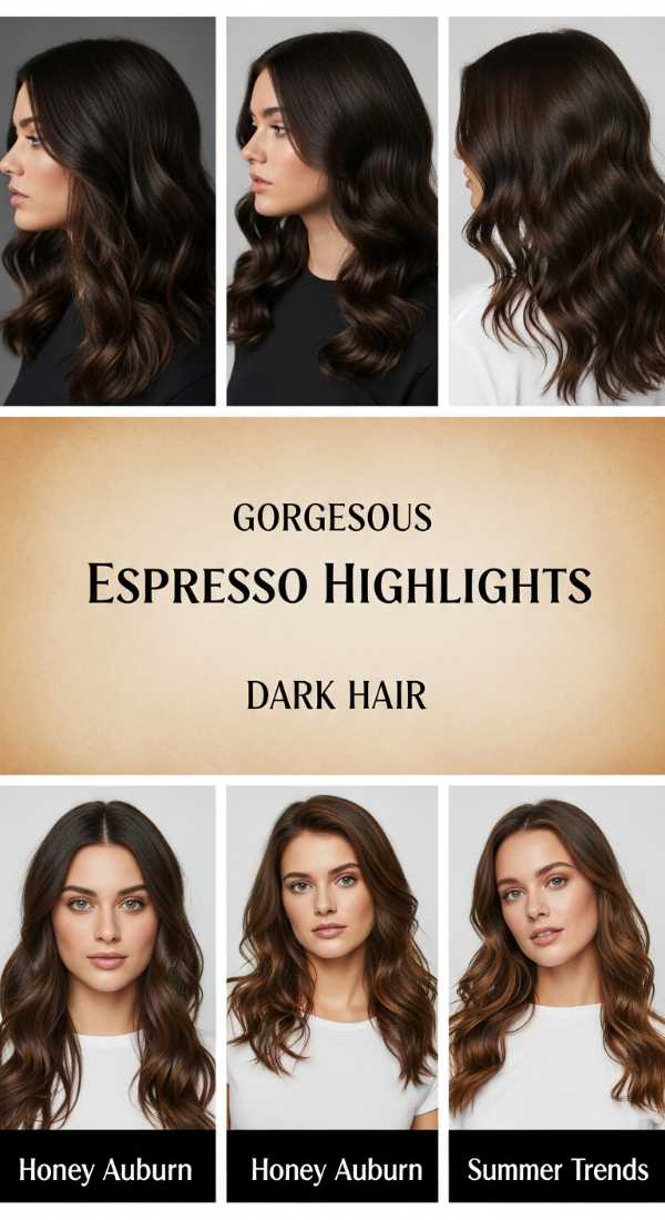 Gorgeous Espresso Highlights Dark Hair 6a142b6a5b726