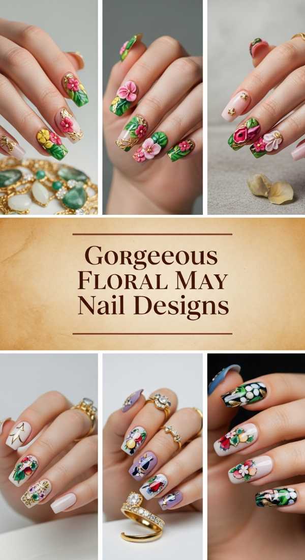 Gorgeous Floral May Nail Designs 6a134e2a24356