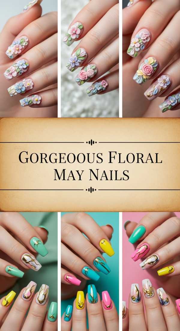 Effortless Elegance: How to Master Luxury Celebration Style This Season Gorgeous Floral May Nails 6a134c512dcf0