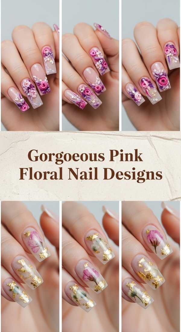 Gorgeous Pink Floral Nail Designs 6a13421f09137