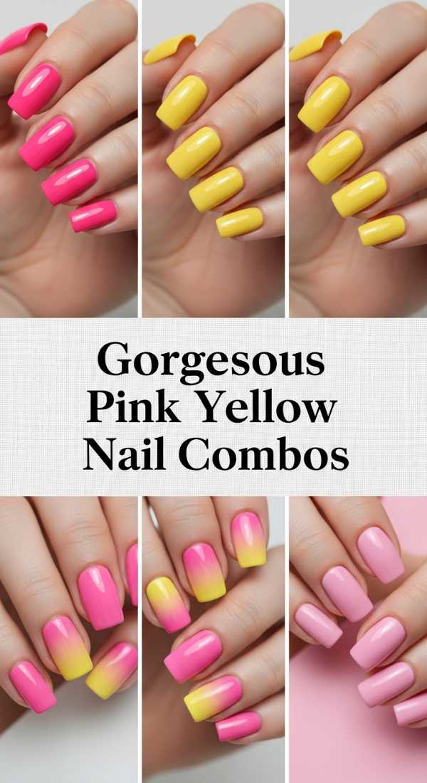 Gorgeous Pink Yellow Nail Combos 6a006b60992b4