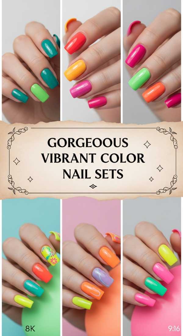 Beyond the Monochrome: 10 Vibrant Multi-Colored Nail Ideas to Try Gorgeous Vibrant Color Nail Sets 6a08b1b688925