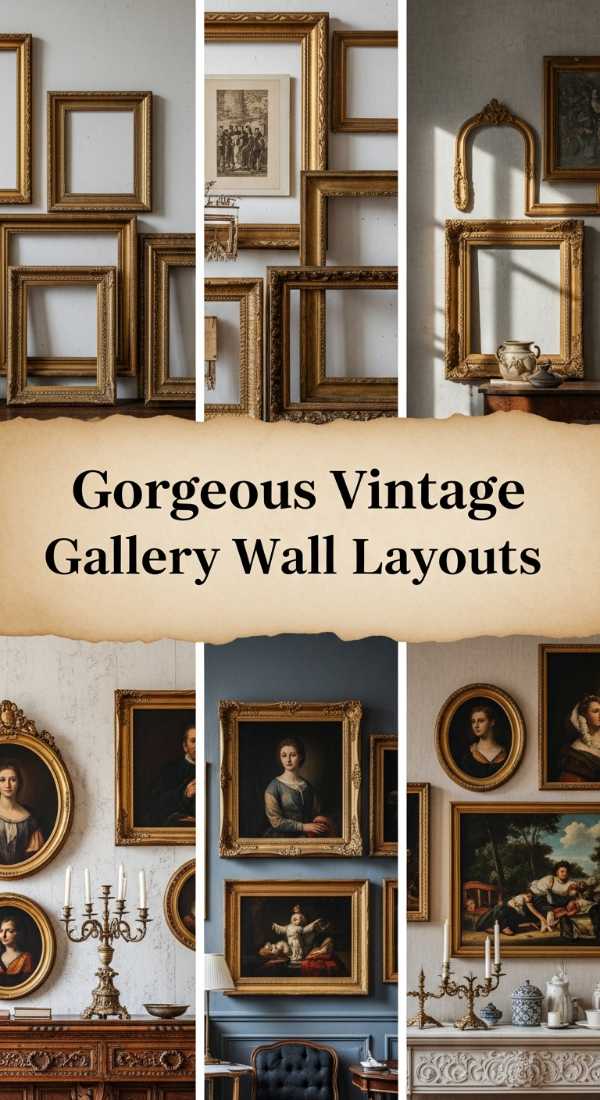 Gorgeous Vintage Gallery Wall Layouts 6a035b758fc66