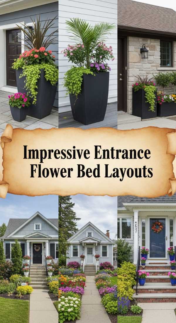 Impressive Entrance Flower Bed Layouts 69ff47541bd1f