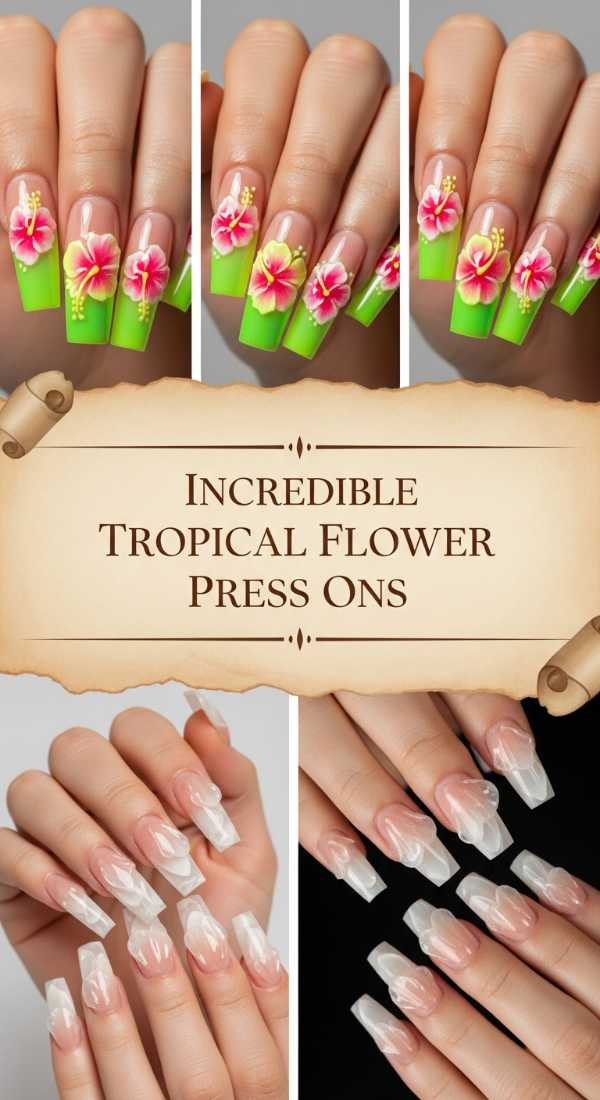Dimensional Dreams: Why Luxury 3D Press-Ons Are This Season's Must-Have Incredible Tropical Flower Press Ons 6a1343bf22c5b