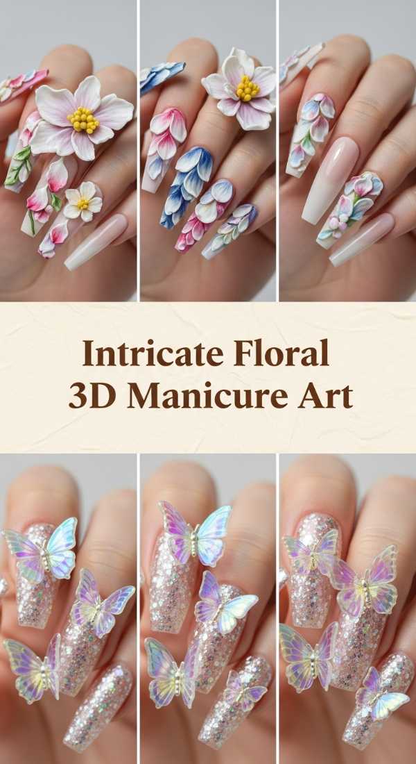 Intricate Floral 3d Manicure Art 6a134c2a88b87