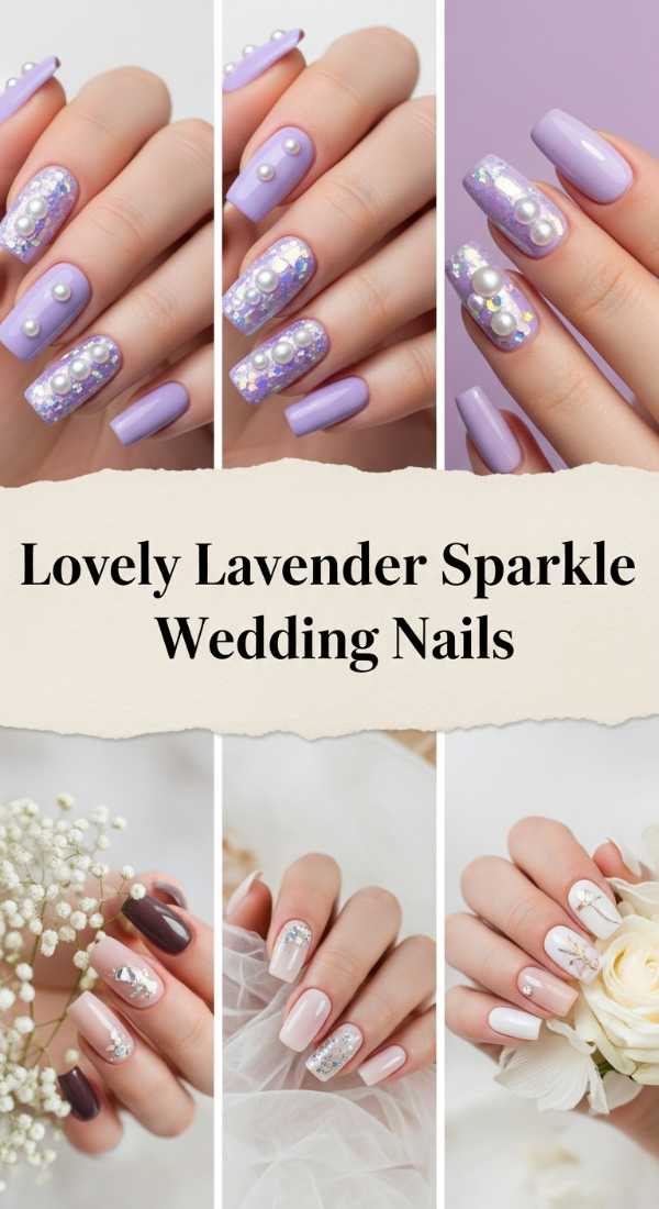 Lovely Lavender Sparkle Wedding Nails 69ff6c07c63dd