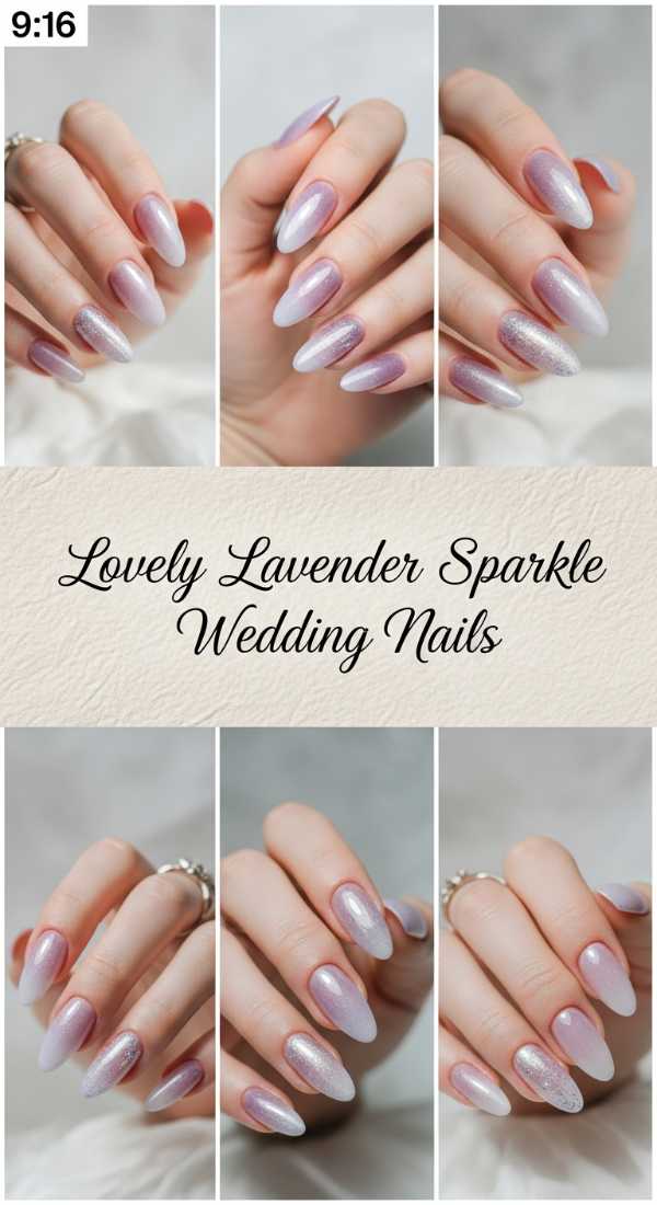 Lovely Lavender Sparkle Wedding Nails 69ff6da353146