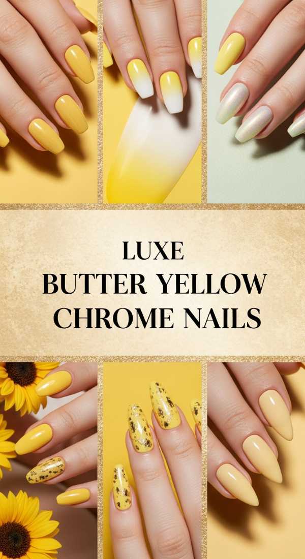 Luxe Butter Yellow Chrome Nails 69ff6c1035ad1
