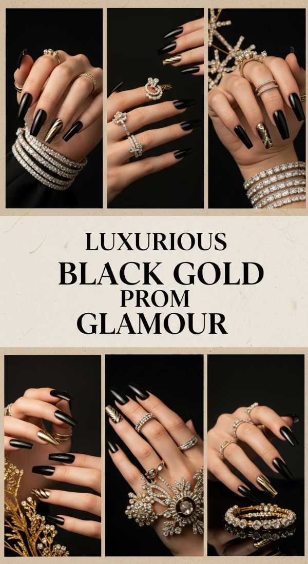 Luxurious Black Gold Prom Glamour 69ff6db3dc489