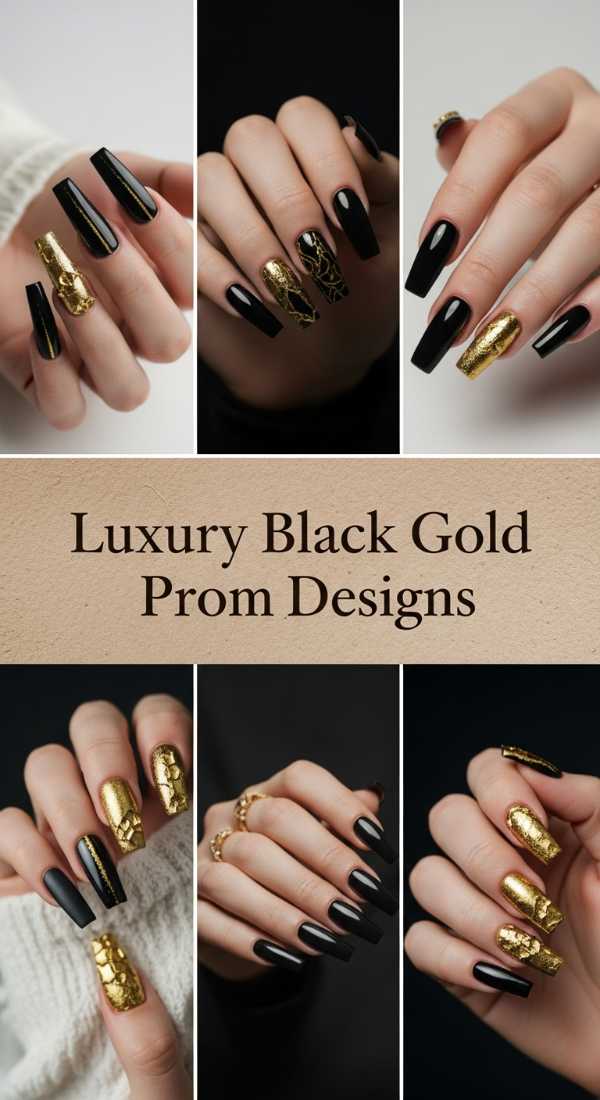 The Future of Your Fingertips: Top 2026 Nail Trends You’ll Love Luxury Black Gold Prom Designs 69ff6db73a189