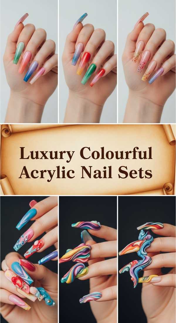 Luxury Colourful Acrylic Nail Sets 6a08b01a92eb3