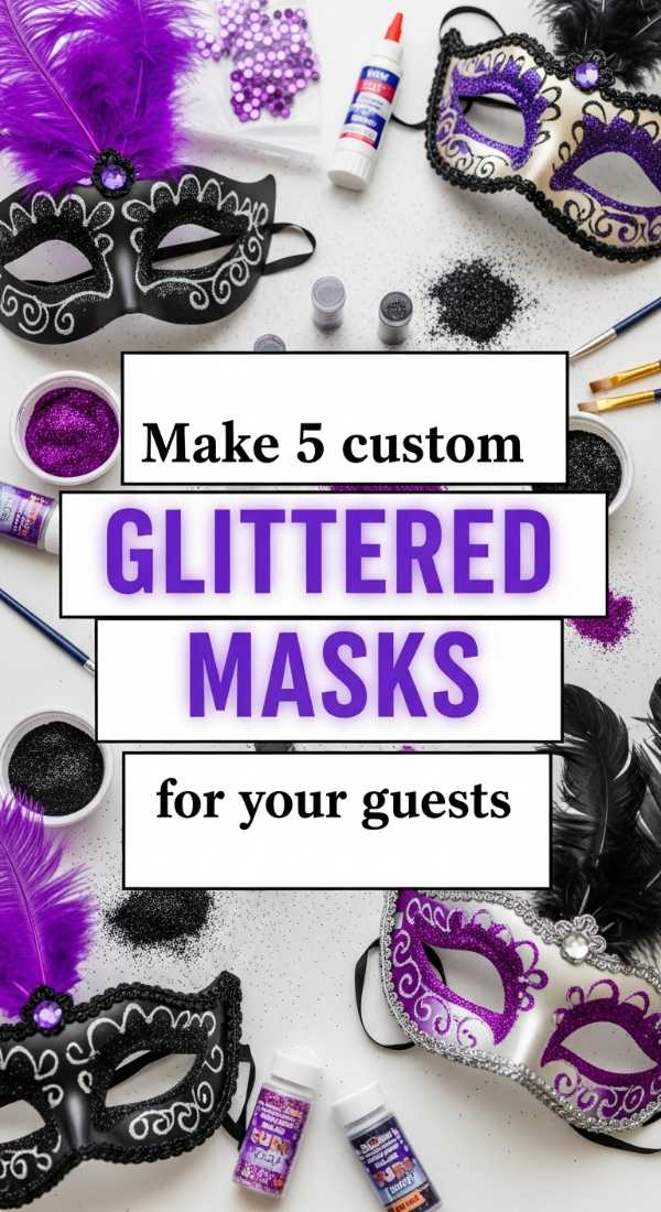 Make 5 Custom Glittered Masks For Your Guests 69f47eefa7bfc