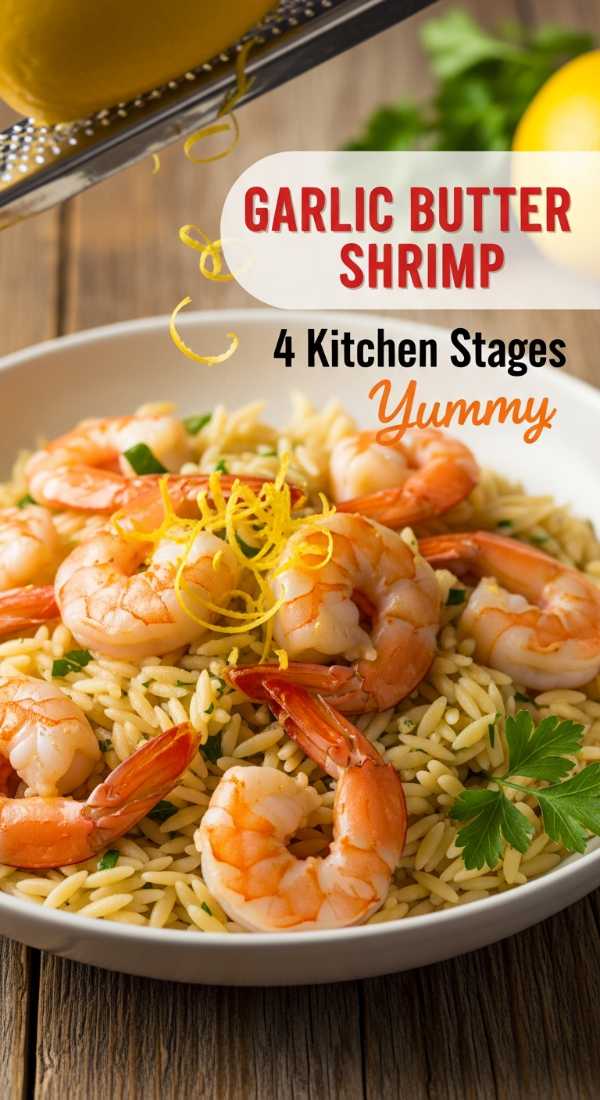 Make Garlic Butter Shrimp And Orzo In 4 Stages 69f5d5248df26